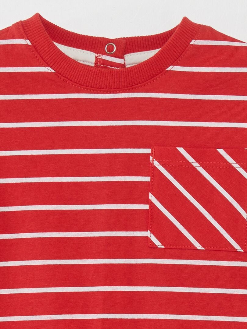 Gestreept T-shirt - WIT