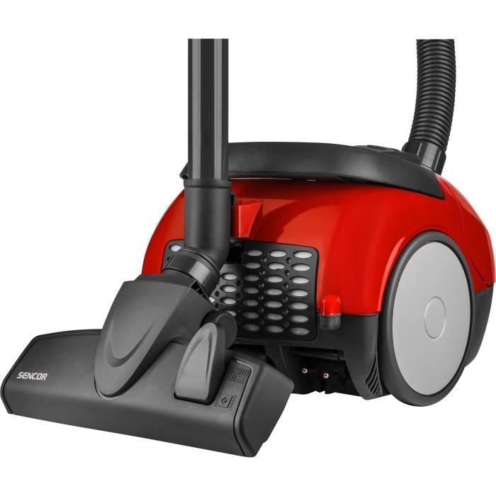 Aspirateur traîneau avec sac - SENCOR - SVC 45RD-EUE3 - Moteur ECO 850 W - 79 dBA - 1,5 L - Rouge