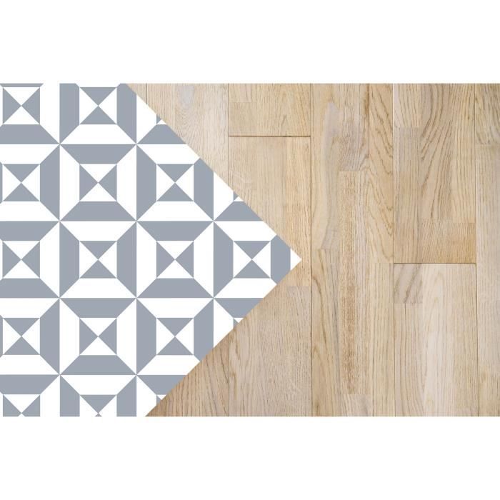 Blauw geometrisch panorama vinyl vloerkleed 60x110 cm - PVC vloerkleed voor keuken, kantoor en woonkamer