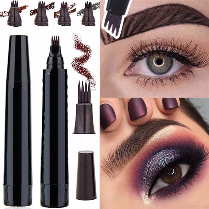 Stylo correcteur de sourcils liquide waterproof 4 couleurs pour débutants, facile à utiliser (TSLM2).