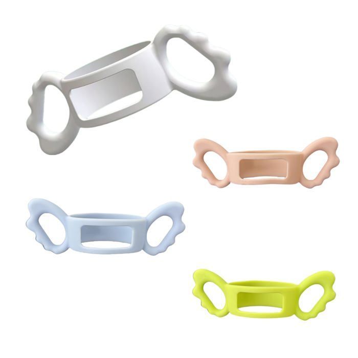 Asas universales de silicona para biberones - 4 piezas, cuadradas extragrandes, ergonómicas y elásticas - Aptas para biberones etiquetados
