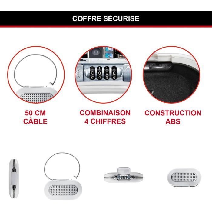 Mini Cofre Portátil - MASTER LOCK - 5900EURDWHT - Com Cabo - Fechadura de Combinação - Branco