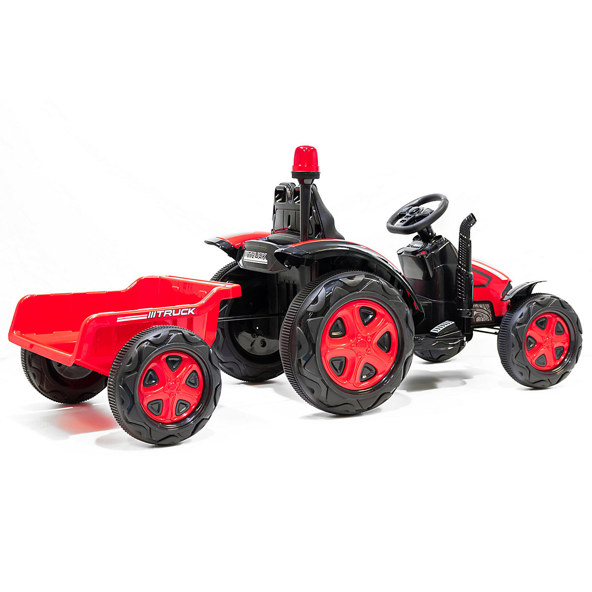 Trator Elétrico Infantil Kidcars 2X30W 12V 7Ah 2.4G RC com Reboque Incluso (Verde)