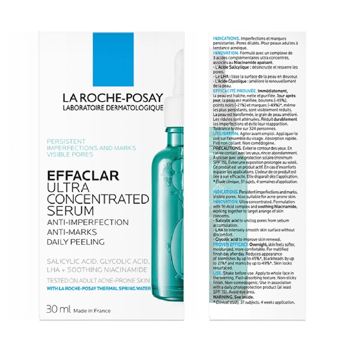 LA ROCHE POSAY La Roche Posay Effaclar Sérum exfoliante ultraconcentrado 30 ml Contra las imperfecciones de la piel Contra las imperfecciones de la piel