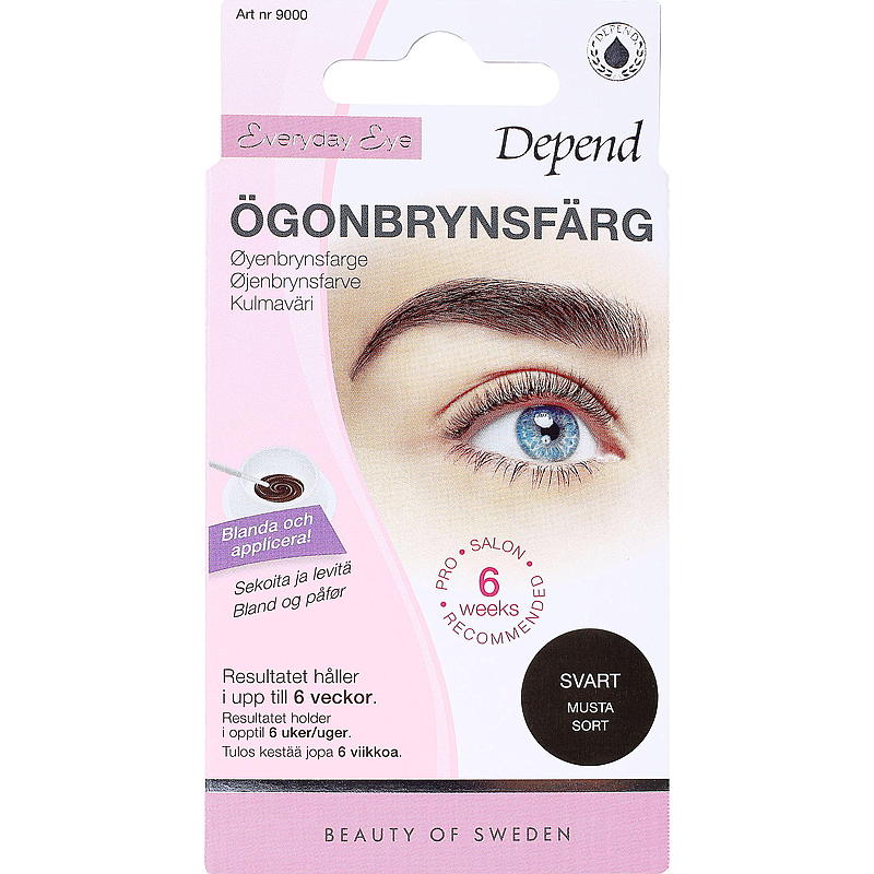 Depend øyenbrynsfarge svart Depend