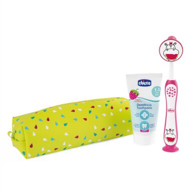 Chicco Girl Hypo Pink komplet za ustno higieno 36M 1 kos 1 kos