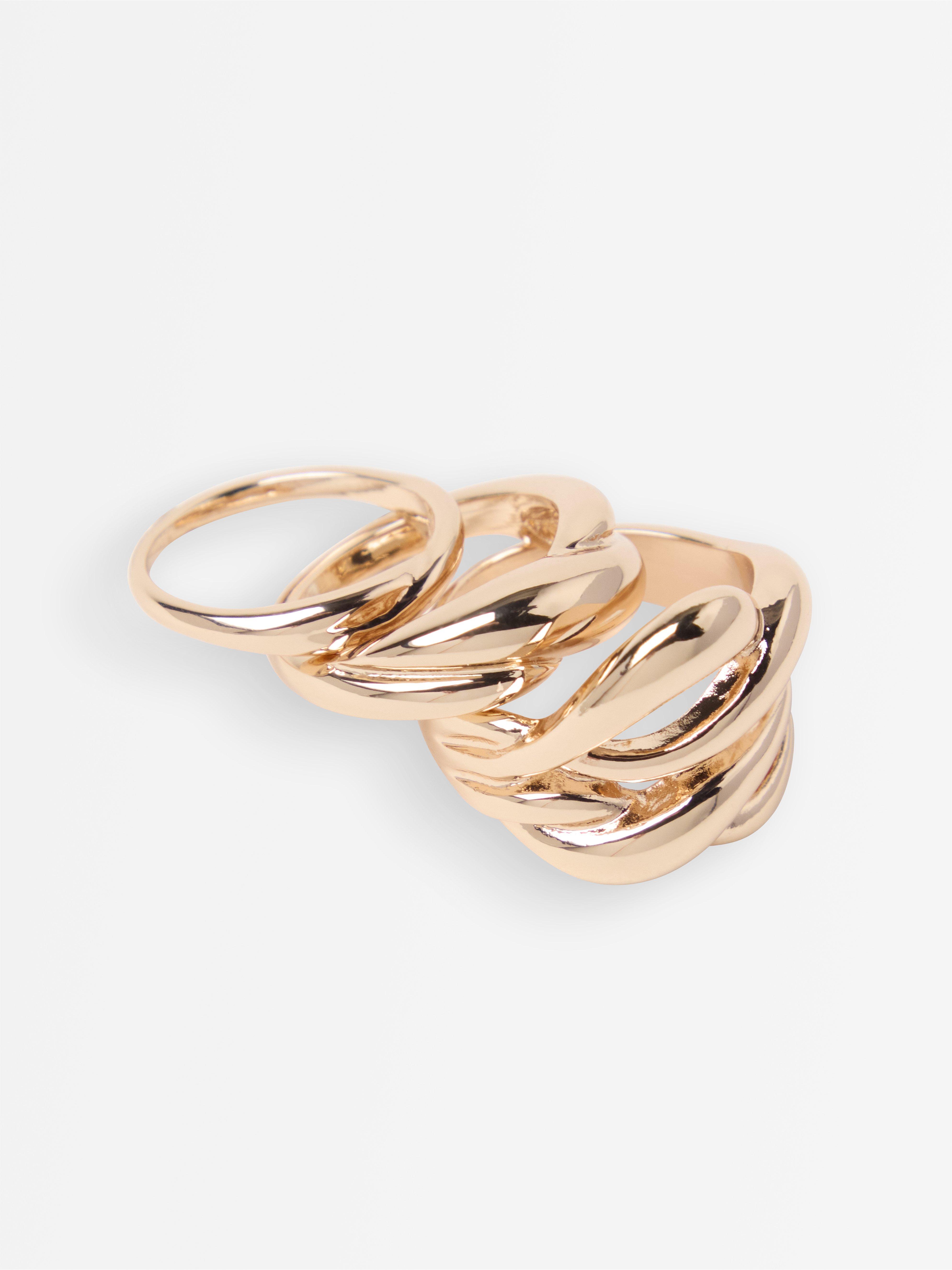 Set van 3 gouden ringen