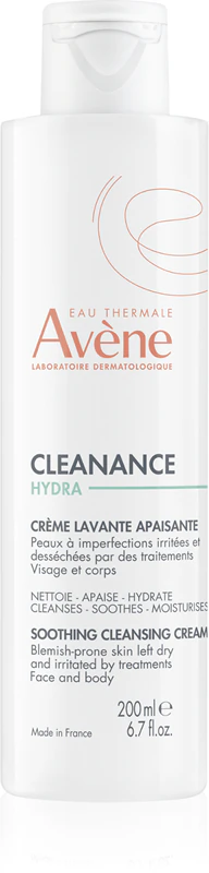 Avène Cleanance Hydra upokojujúci čistiaci krém pre suchú a podráždenú pleť po ošetrení akné