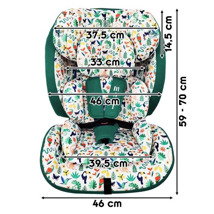MAUI R129 Convertible Belted Car Seat 76-150 cm for Child Jungle