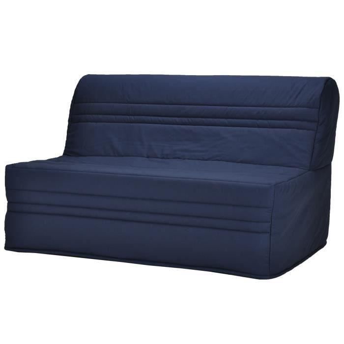 Divano letto JOÉ a 3 posti BZ - Tessuto blu navy - Stile contemporaneo - L 143 x P 97 cm