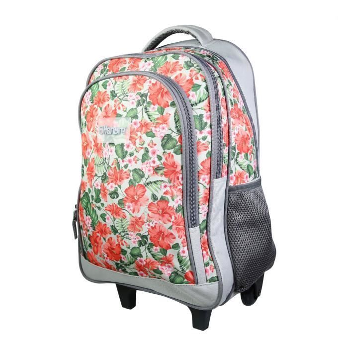 BAGTROTTER Offshore Grey Floral Wheeled Backpack