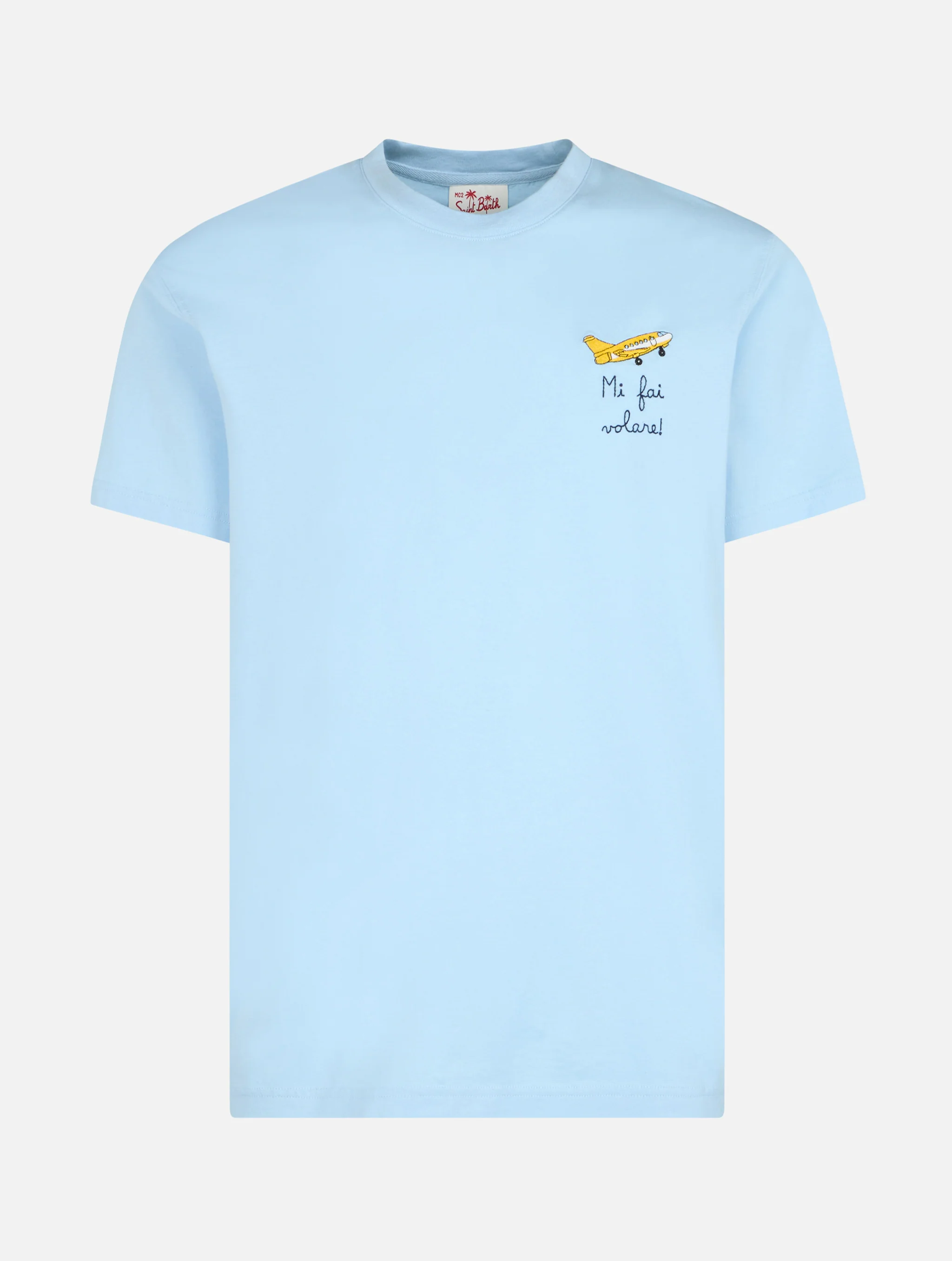 Klassiek model heren T-shirt van Portofino katoenjersey met geborduurd N-logo.