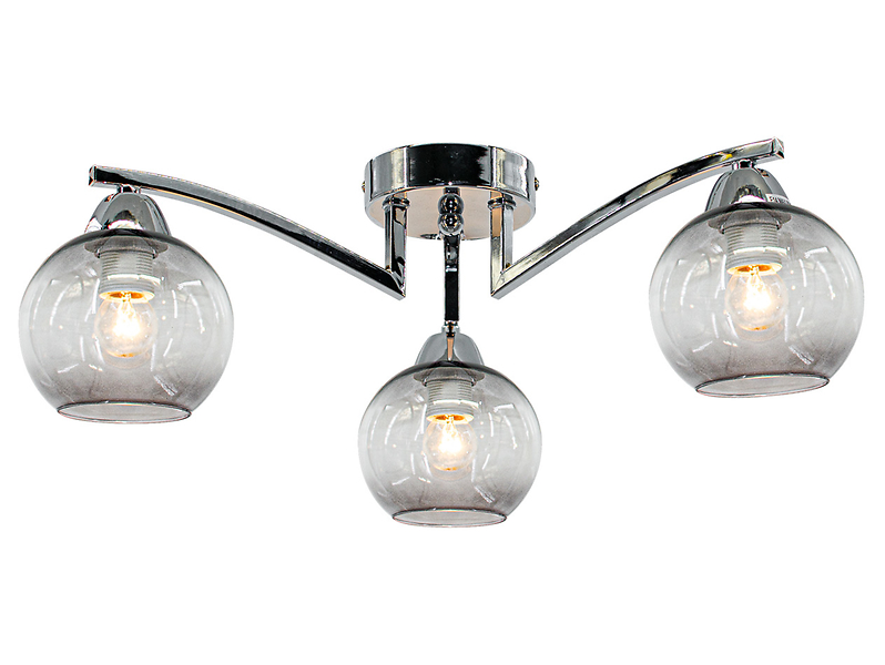 Lampa sufitowa Genewa 3-punktowa metalowa srebrna
