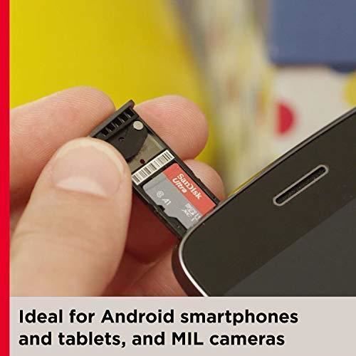 SanDisk Carte Mémoire microSDXC Ultra 128 Go + Adaptateur SD. Vitesse de Lecture Allant jusqu'à 120MB/S, Classe 10, U1, homologuée