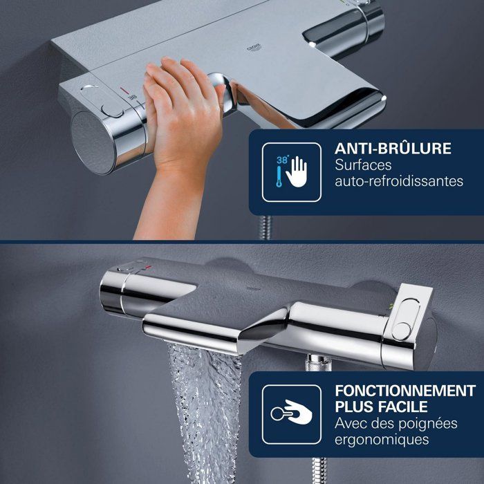 GROHE Grohtherm 2000 34174001 Mezclador termostático mural para bañera/ducha de 1/2