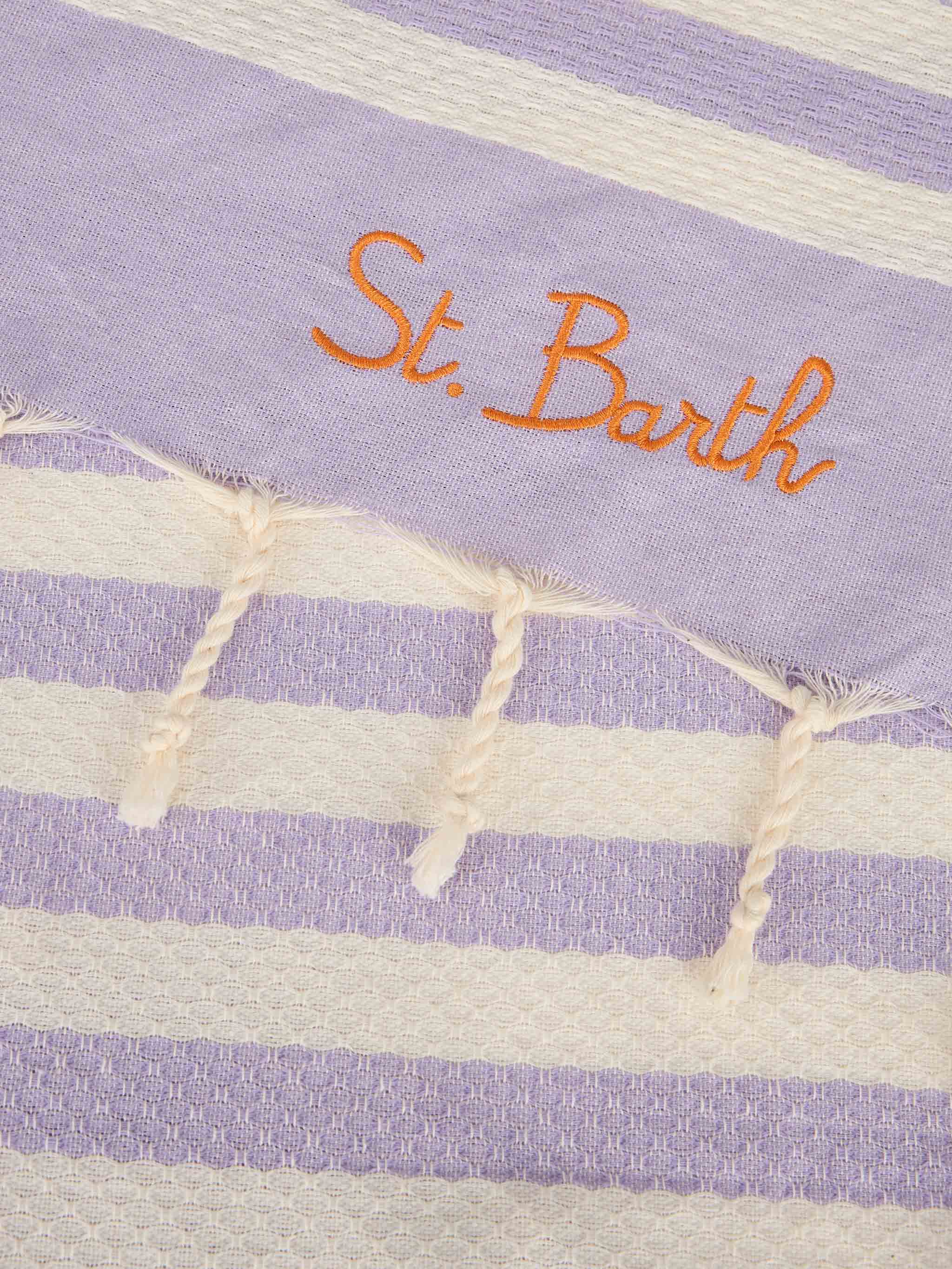 Katoenen fouta met paarse streepprint