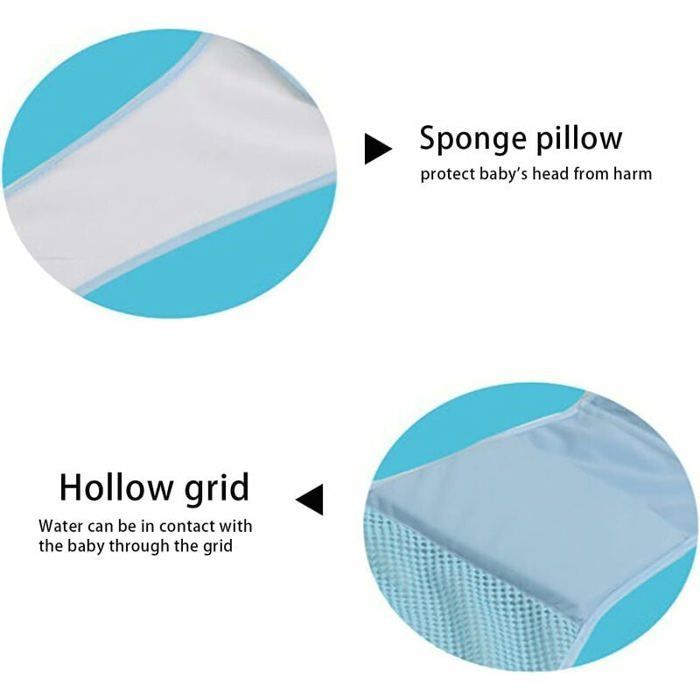 Cómodo asiento de baño de malla para bebés, hamaca de baño plegable y ajustable para bebés de 0 a 12 meses.