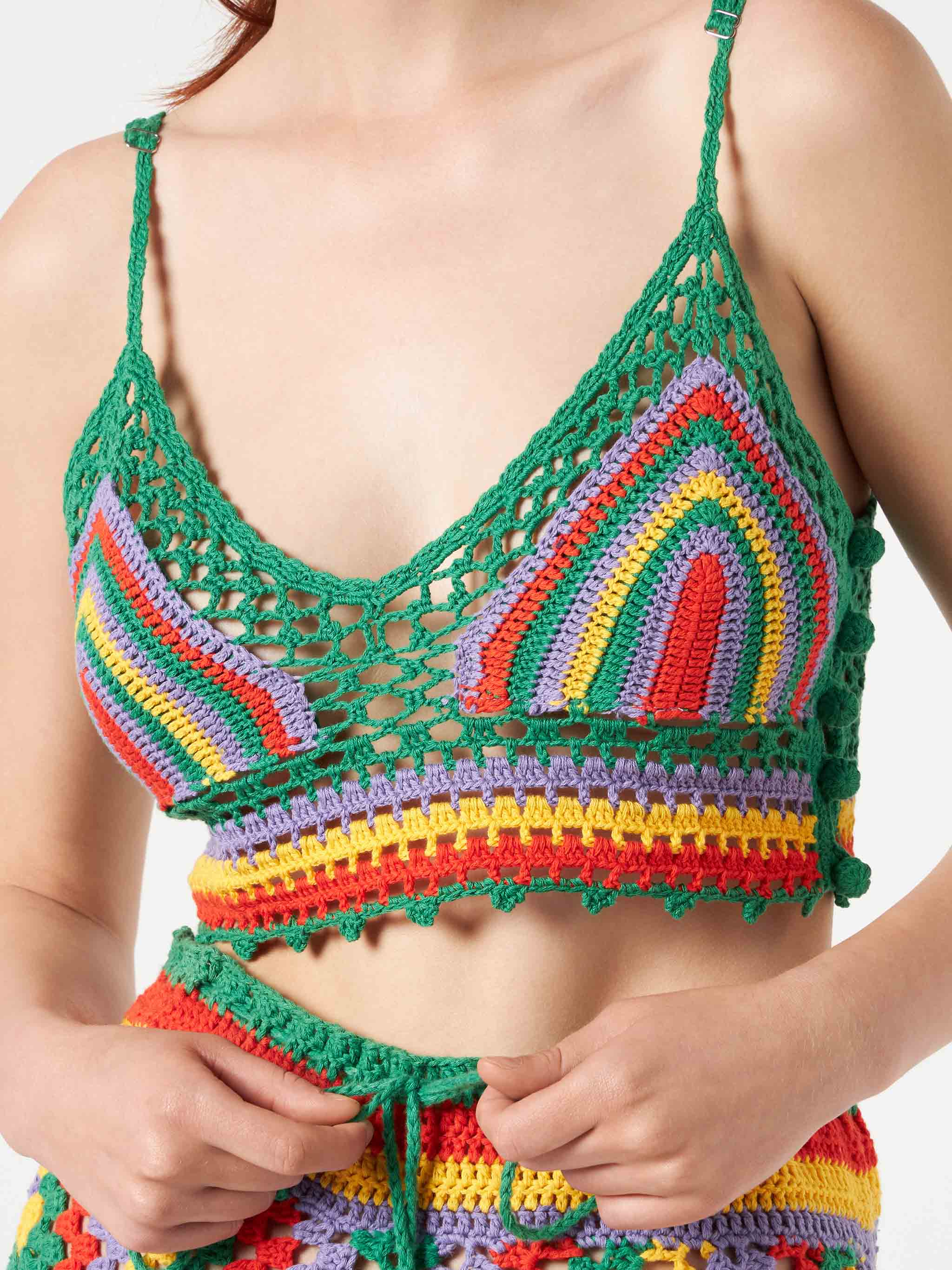 Multicolor gehaakte top