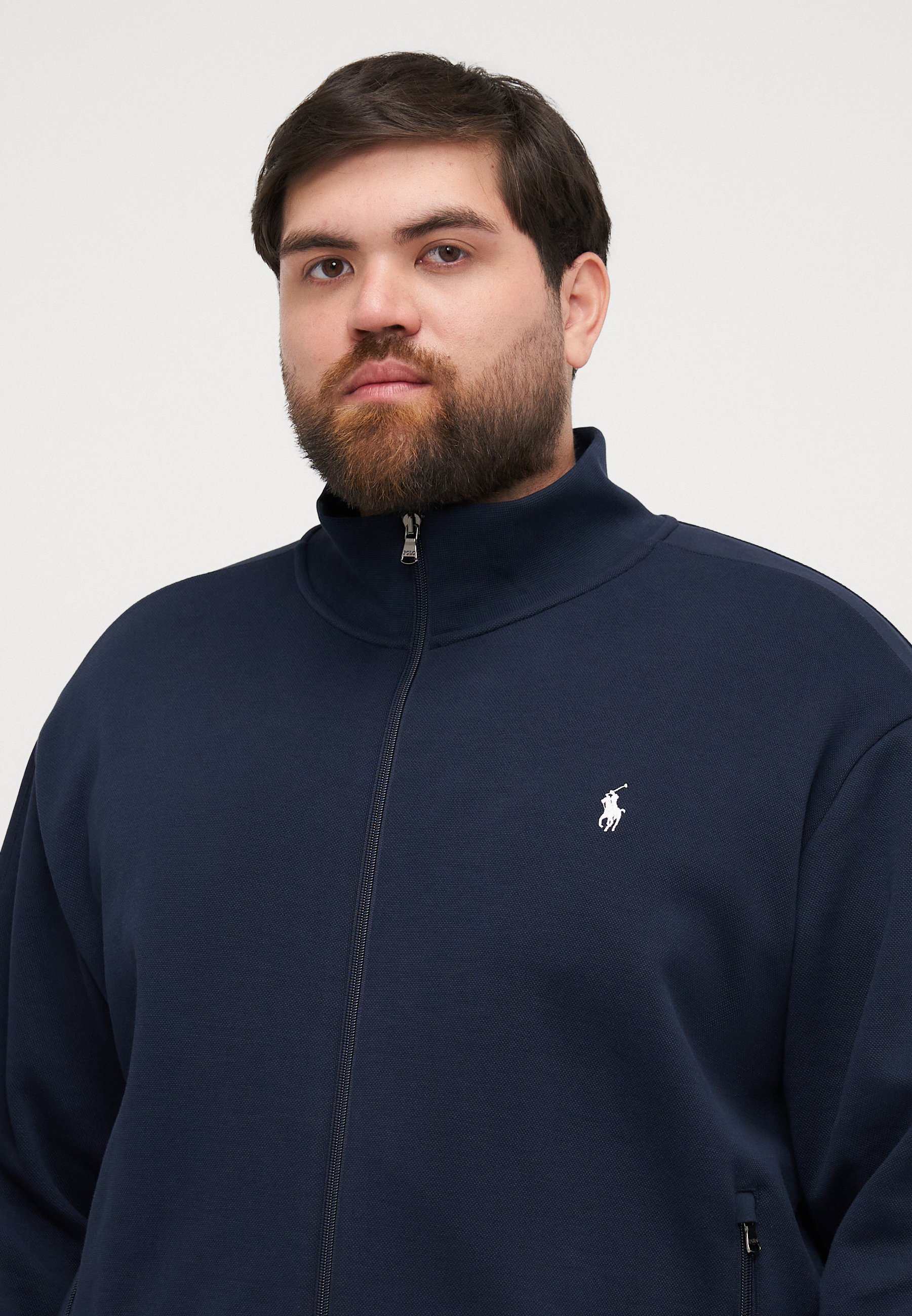 Felpa con zip Polo Ralph Lauren Big & Tall - blu navy stile aviatore