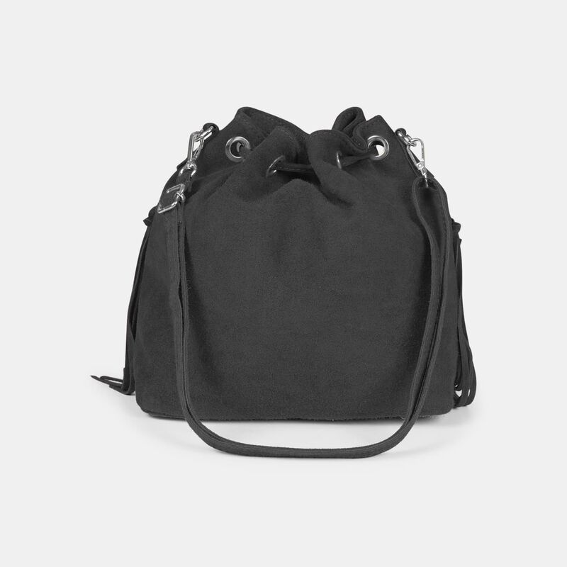 Wiadro Borsa da Donna z zamszu con frange