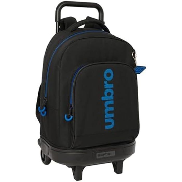 Mochila con ruedas - SAFTA - Umbro Jet Black - Compacta - Desmontable - Cómoda