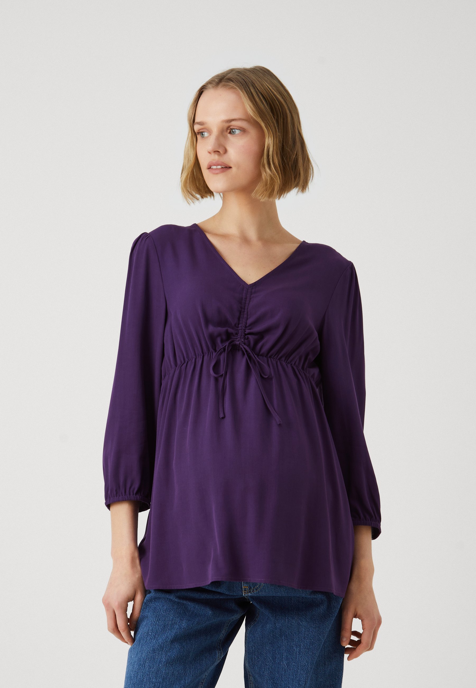 Anna Field MAMA top met lange mouwen - donkerpaars
