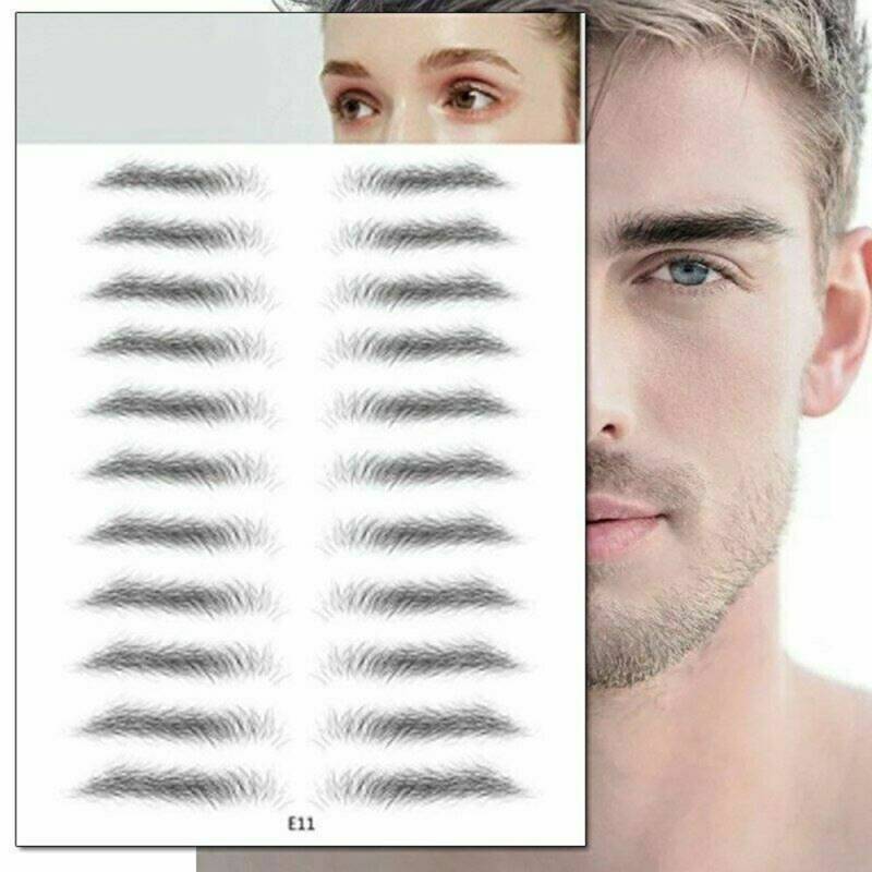 1 planche de faux sourcils effet poil 4D, 8 styles différents, à base d'eau, résistants à l'eau et longue tenue. Nouveau style tendance.
