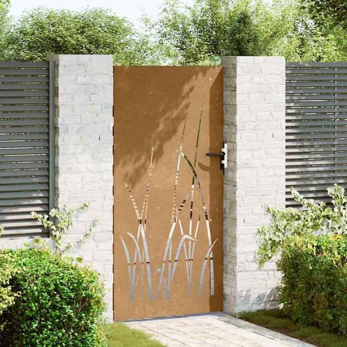 vidaXL Garden Gate, Patio Gate, Security Barrier, Outdoor Terrace Gate, 85x175 cm Corten Steel 153224