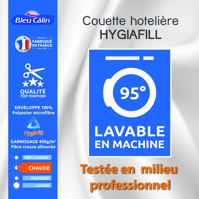 Couette Hotelière Hygiafill 240 x 260 cm pour lit 