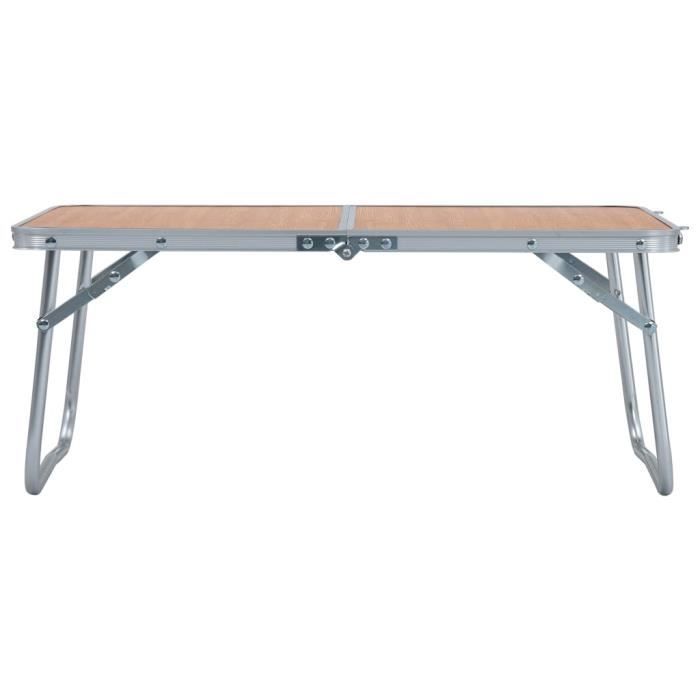 Mesa plegable de camping vidaXL, aluminio marrón, 60x40 cm
