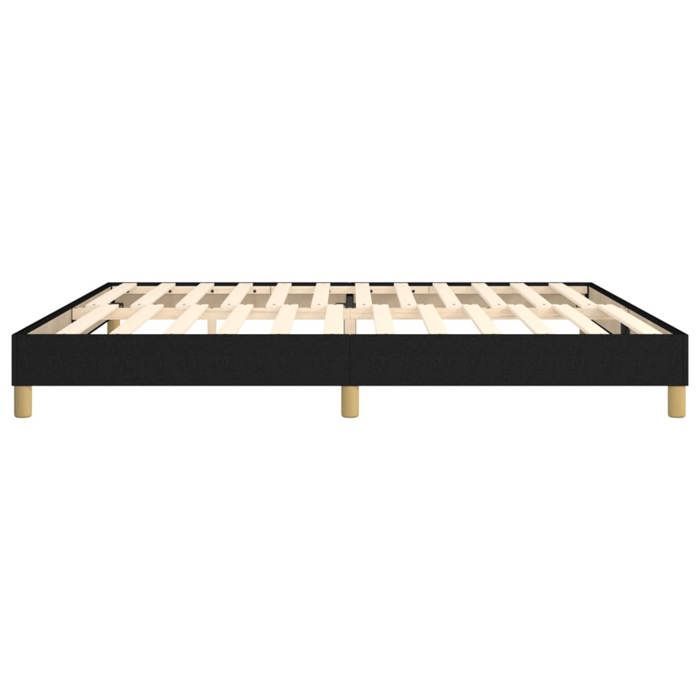 Cama de madera negra de 200 x 200 cm - Estable y duradera - Estructura de cama de muelles negra de 200 x 200 cm, tela 001_674028