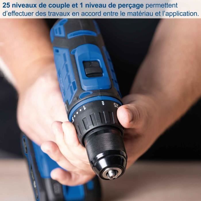 C-DTB74/2-X Cordless Drill Driver Kit - 50Nm, 13mm Chuck + 74 Accessories - SCHEPPACH 20V IXES + 2 x 2Ah Batteries + Charger