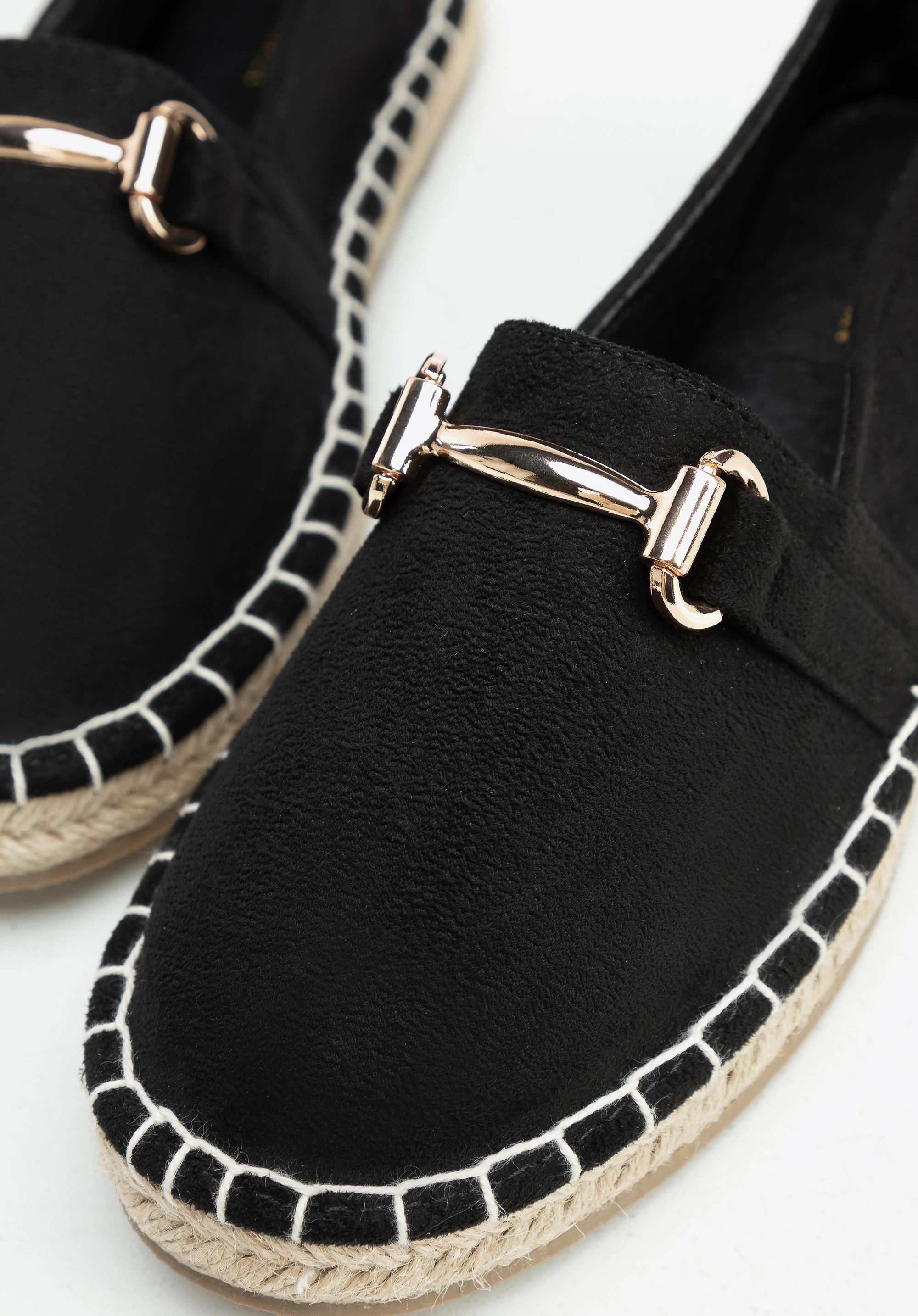Damskie espadryle z klamrą czarne