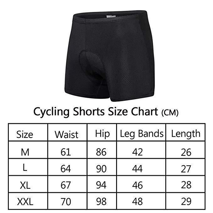 Pantaloncini da ciclismo da uomo, con imbottitura in gel 3D, traspiranti, ad asciugatura rapida, neri - Adulto