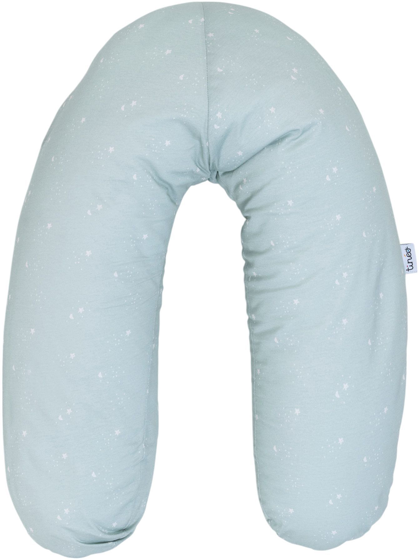 Coussin de maternité - TINEO - Jersey de coton - Vert d'eau / Étoiles