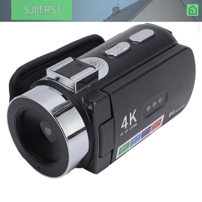Caméra de Vidéo, Caméscope 4K 64MP 28x Smart Zoom Digital Video Camera, 3 Pouces 270 ° Écran de Rotation