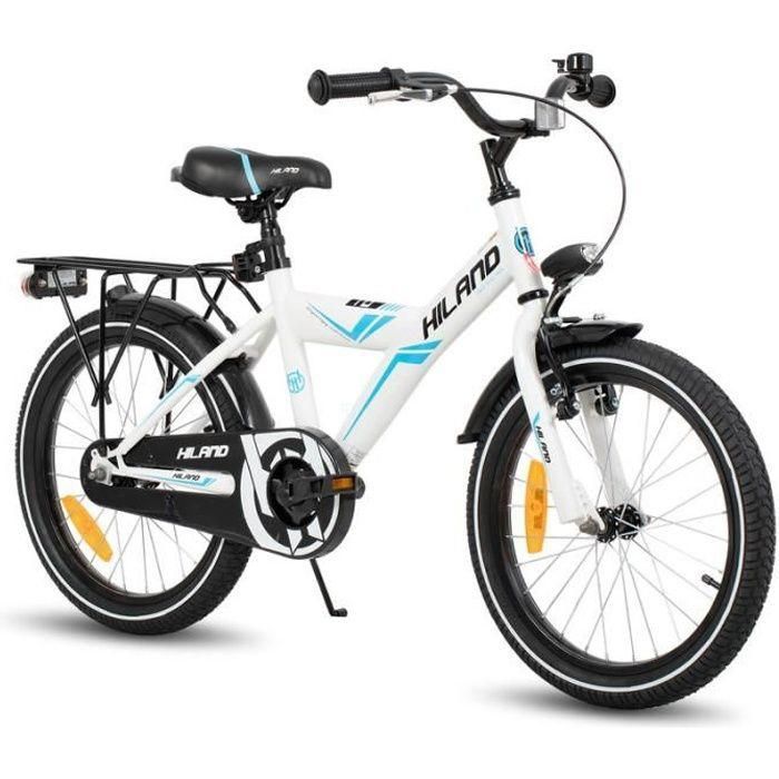 Vélo d'enfant - HILAND - 18 pouces - Stabilisateurs - Selle réglable - Prémonté à 90%