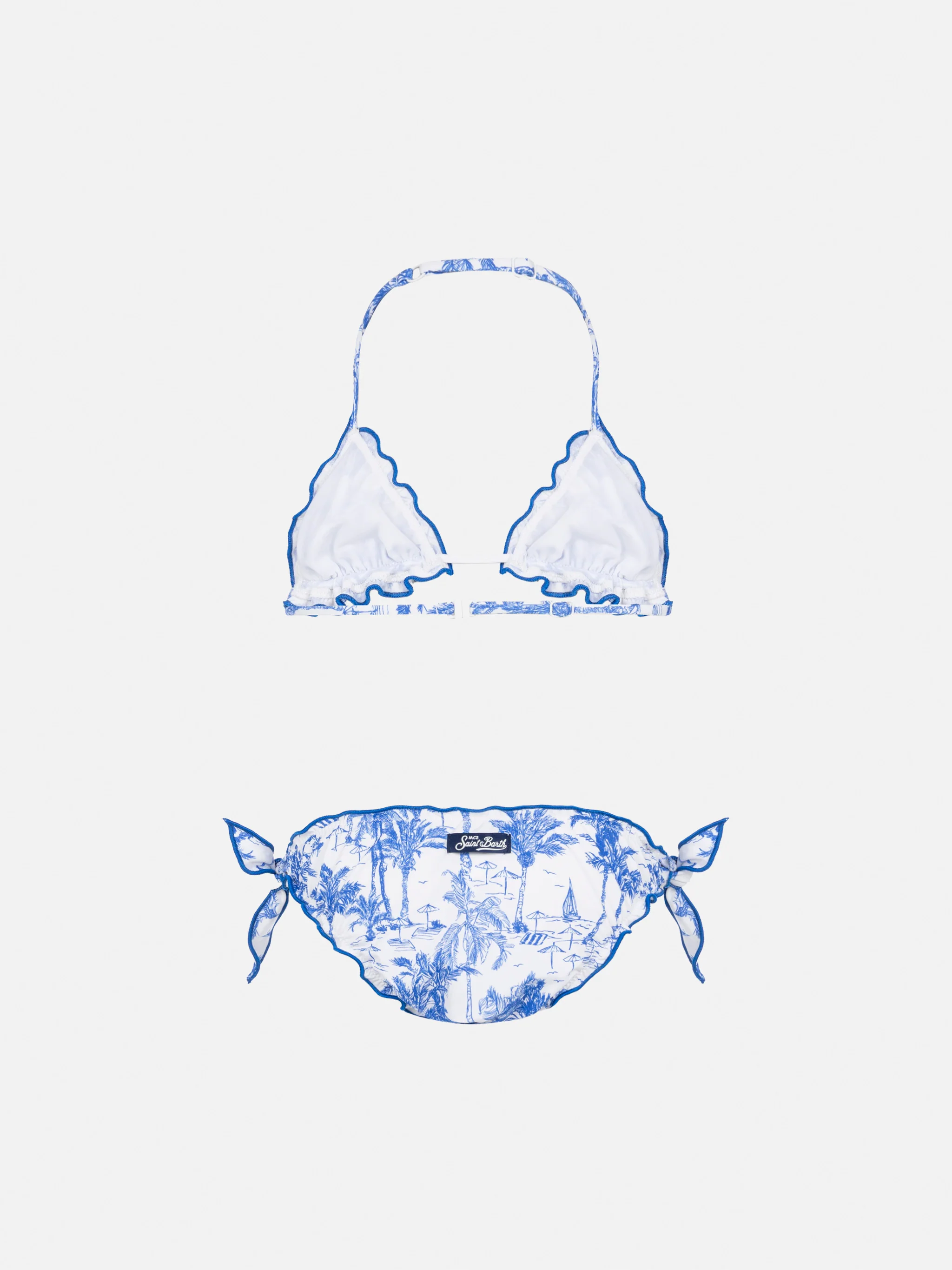 Bikini a triangolo classico Cris con stampa Toile de Jouy