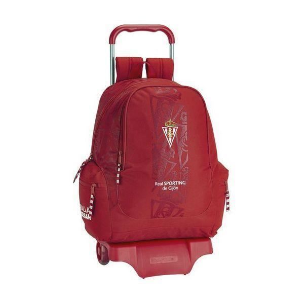 Cartable à roulettes - Real Sporting de Gijón - 905 - Rouge - Polyester - 85 cm