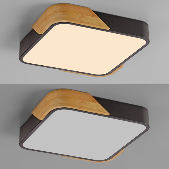 BILA LED ceiling light, 32 x 32 cm, black