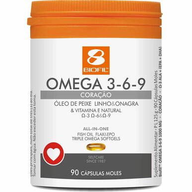 Biofil Complemento alimenticio para la salud del corazón Omega 3-6-9 90 cápsulas