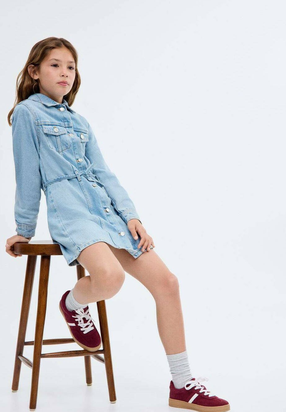 Mango Kids denim jurk - blauw