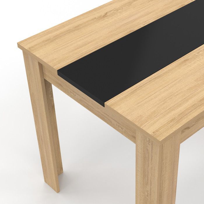 Mesa de comedor rectangular fija - IDMARKET - ROZY - Madera y negro - 4 personas - 110 cm