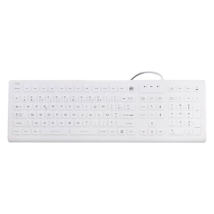 Kabelgebundene medizinische Tastatur – T'nB – IP68 wasserdicht – Hintergrundbeleuchtung – Französisches AZERTY – Staubdicht