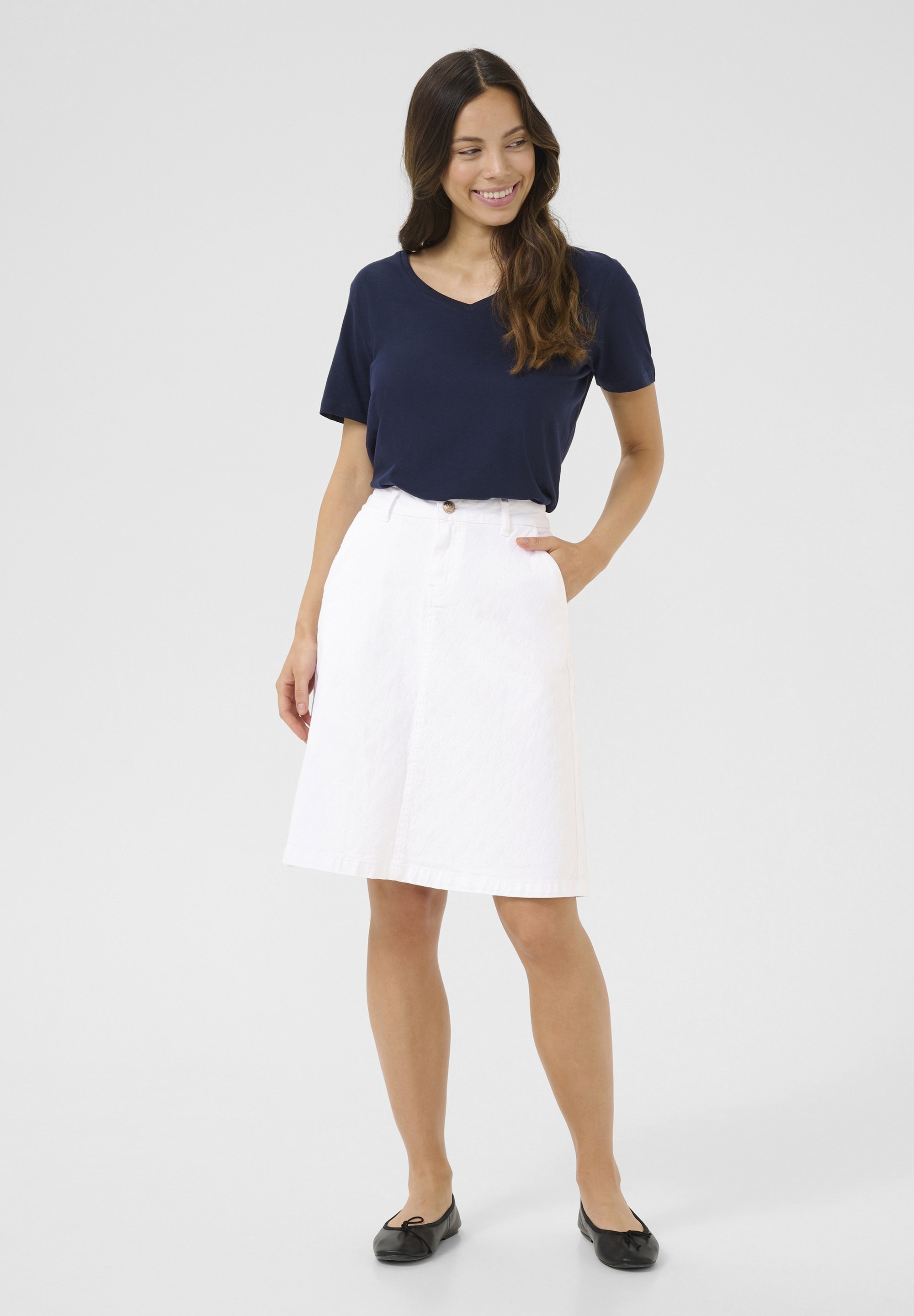 Crèmekleurige denim rok - sneeuwwit