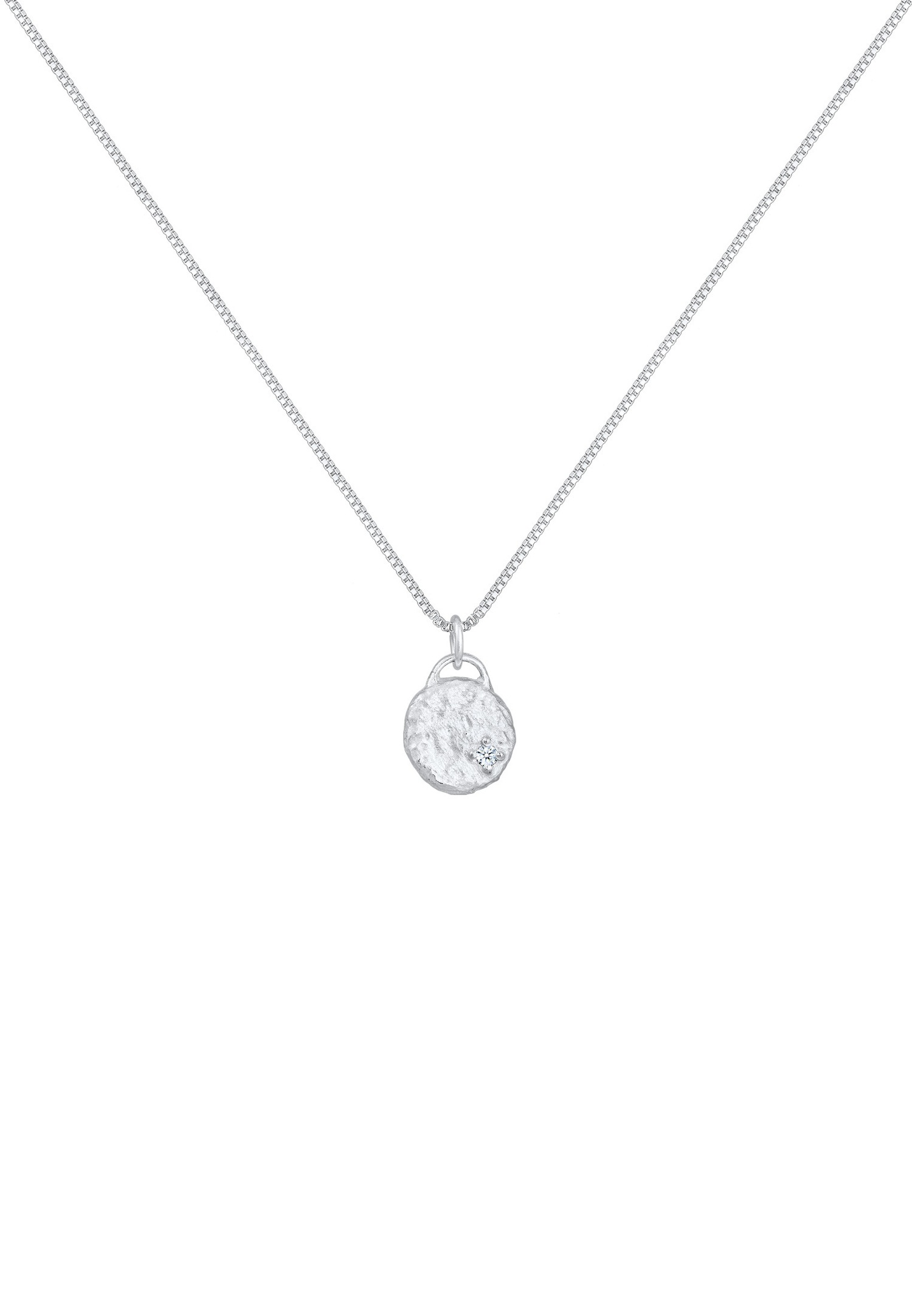 Elli DIAMONDS Femmes Pendentif Plaque vintage avec diamant (0.03 ct) en argent sterling 925