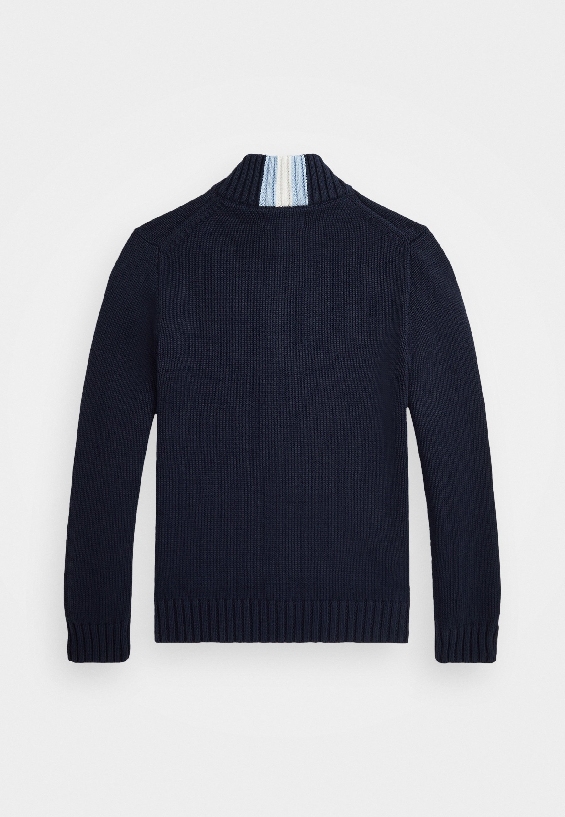 Polo Ralph Lauren BAWEŁNIANY SWETER Z ZAMKIEM NA CAŁYM ZAMKU - Kardigan - granatowy