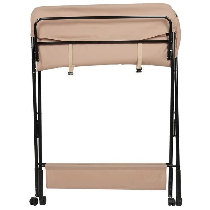 Cambiador plegable HUOLE - Rosa claro - Altura ajustable - 80*66*98cm