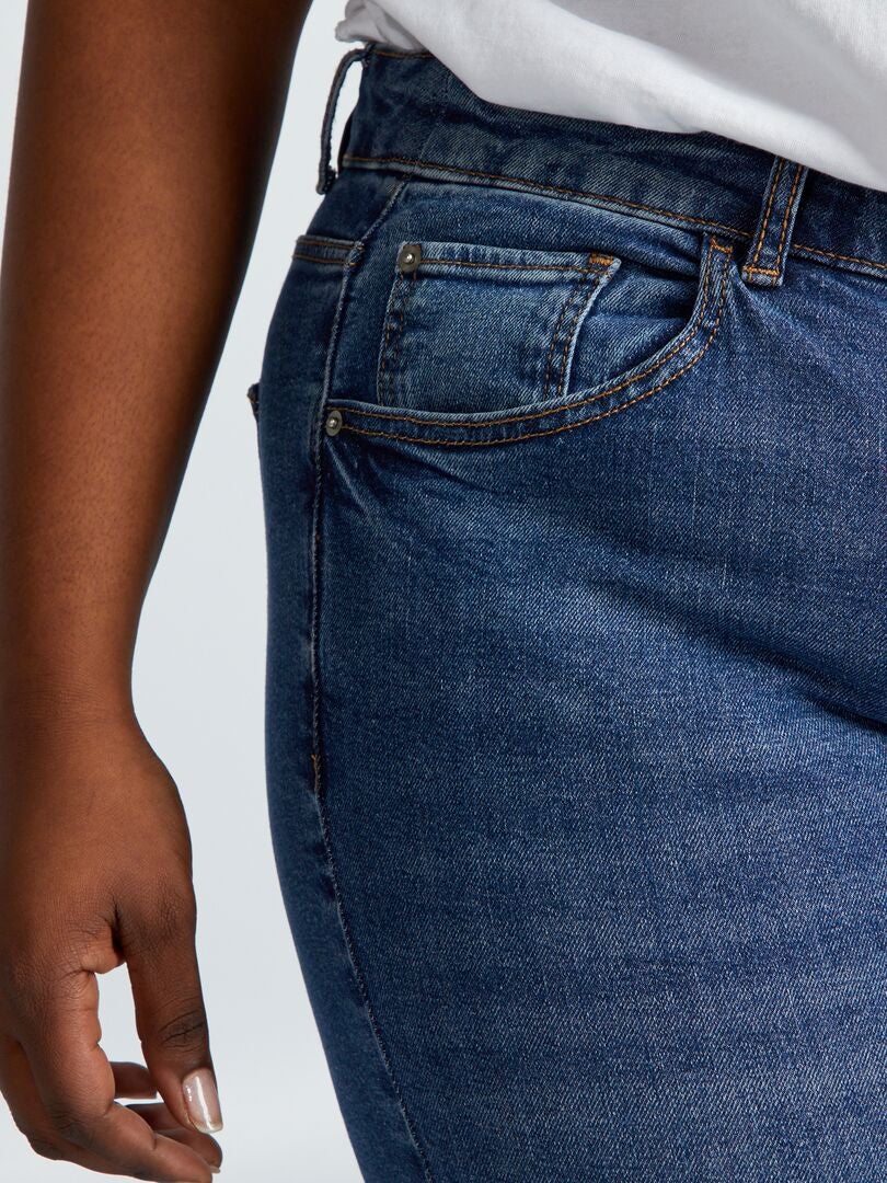 Pantalones vaqueros de corte regular con 5 bolsillos, talla L30 - AZUL