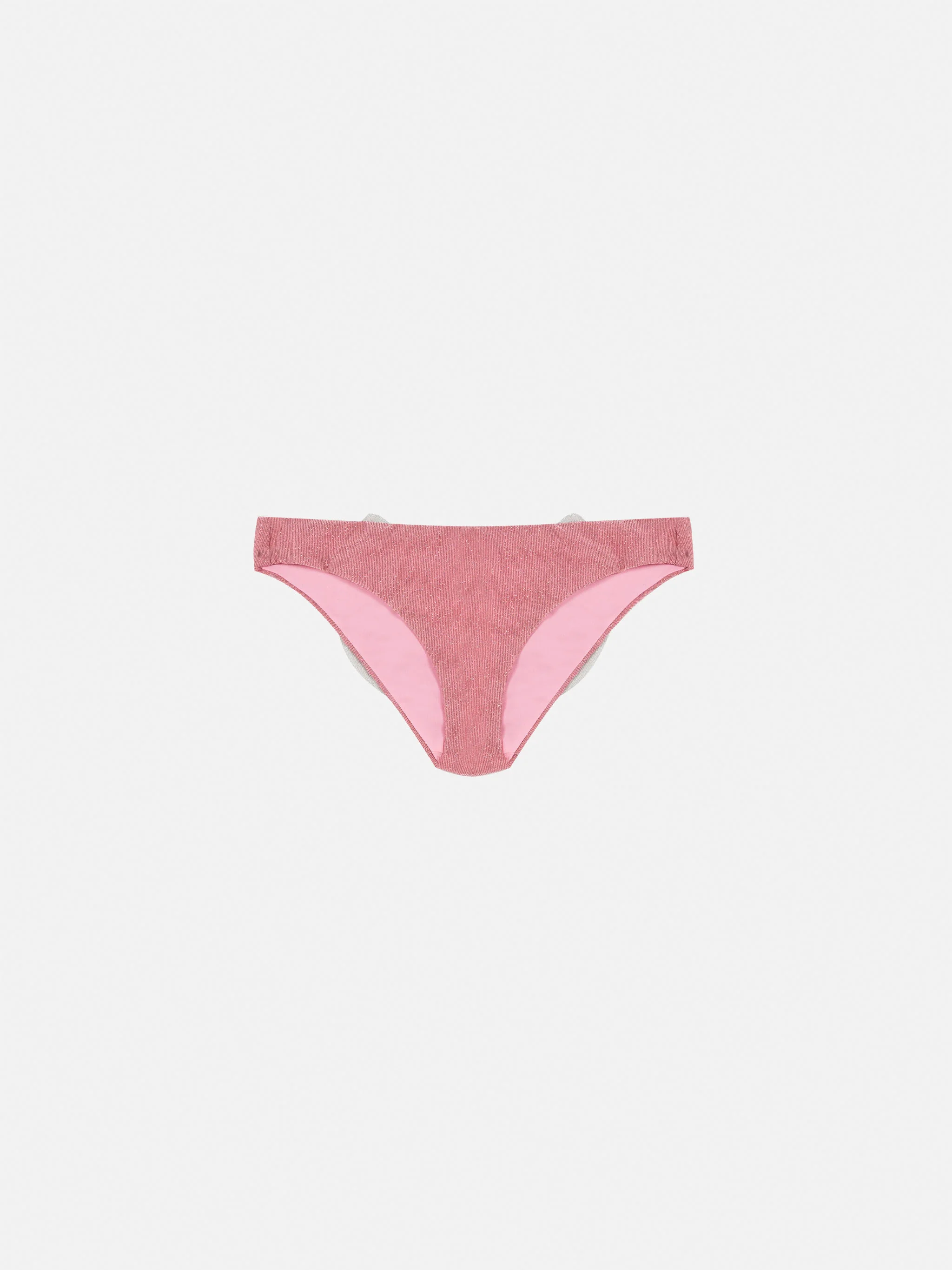 Slip da mare Madame in lurex rosa con fiocco